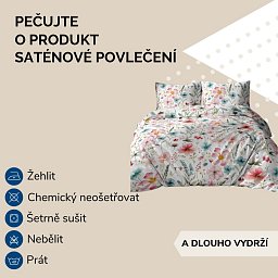 Obrázek pro produkt Saténové povlečení Pruhy bílé 140X200 70X90